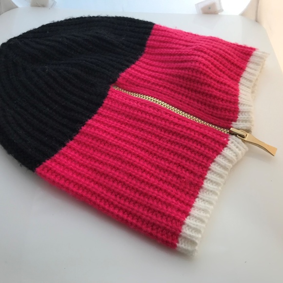 Kate Spade NewYork Women Beanie Color Block Zip Up - Picture 4 of 7